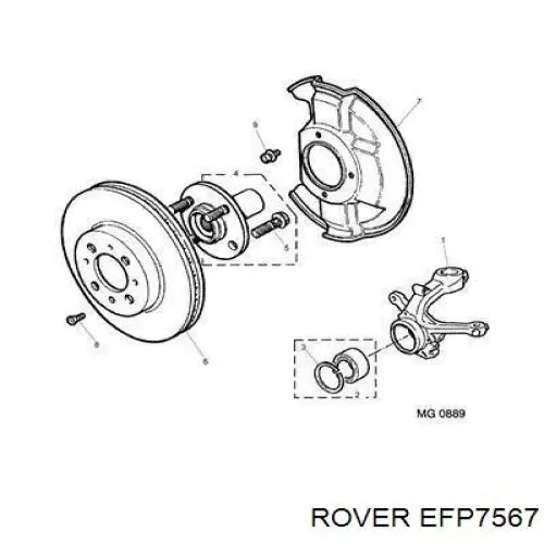 Маточина передня EFP7567 Rover