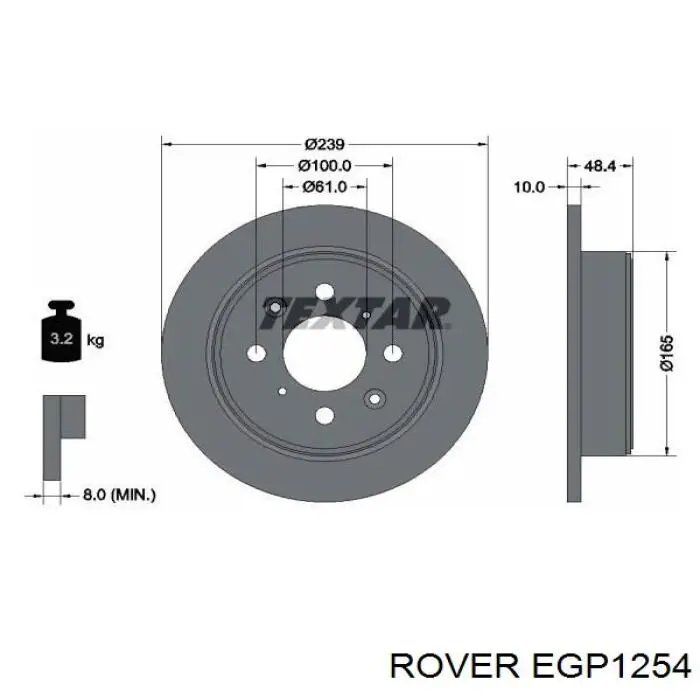 Купити EGP1254 Rover Диск заднього гальма