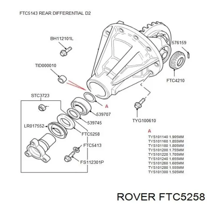 Купити FTC5258 Rover Сальник хвостовика редуктора переднього моста