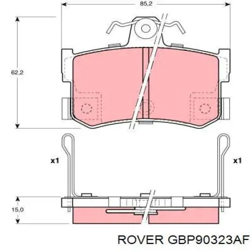 Колодки гальмові задні, дискові GBP90323AF Rover