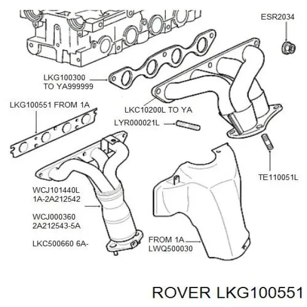 Купити LKG100551 Rover Прокладка колектора