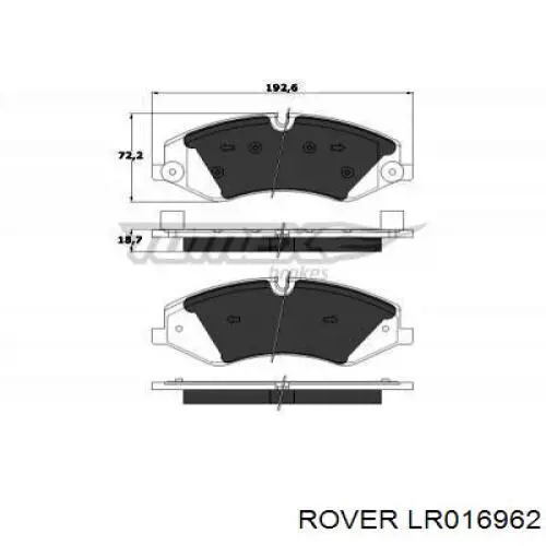 Колодки гальмівні передні, дискові LR016962 Rover