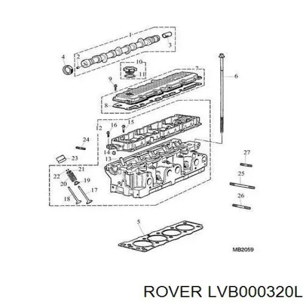 Прокладка головки блока циліндрів (ГБЦ) LVB000320L Rover