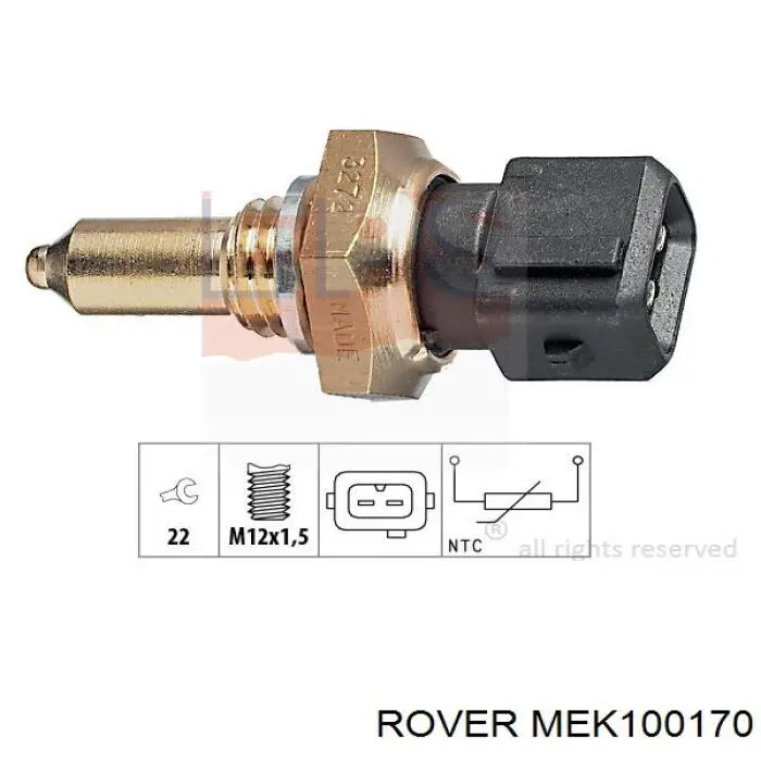 Термодатчик охолоджуючої рідини Rover MEK100170 ціна, від 4.02 USD