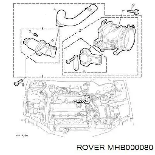 Дросільна заслінка MHB000080 Rover