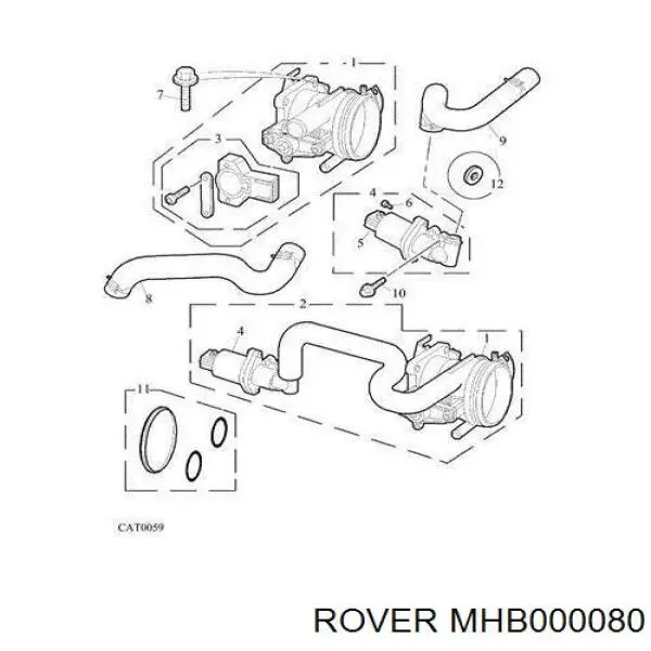 MHB000080 Rover Дросільна заслінка в зборі