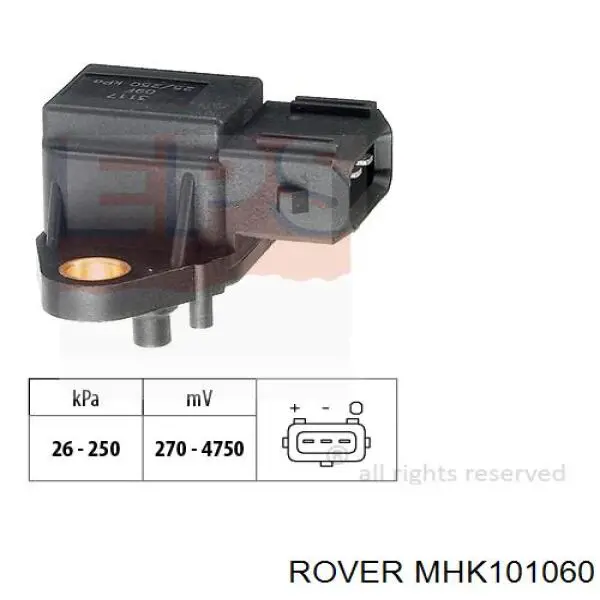 MAP сенсор Rover MHK101060 ціна, від 22.72 USD