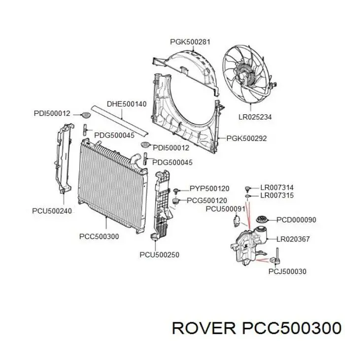 Радіатор основний Rover PCC500300 ціна, від 172.38 USD