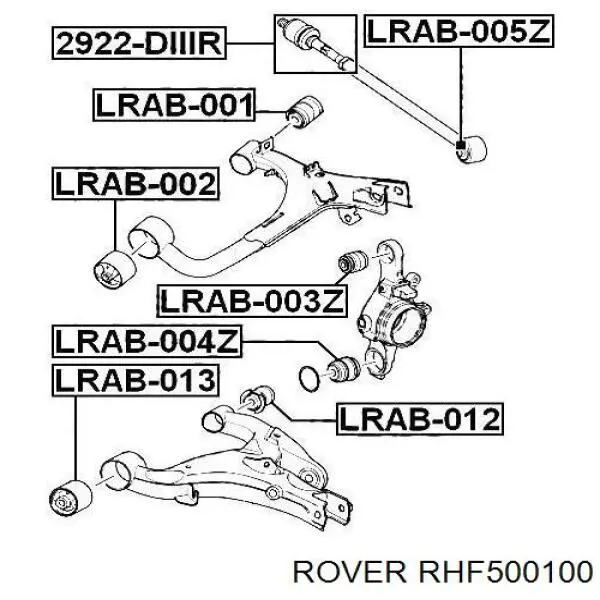 RHF500100 Rover Сайлентблок задньої підвіски
