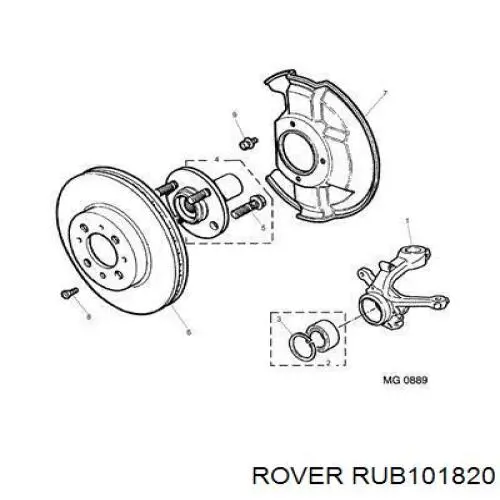 Цапфа - поворотний кулак передній, правий на Rover 25 (RF)