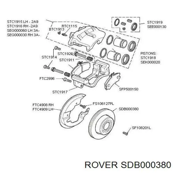 SDB000380 Rover Гальмо дискове переднє