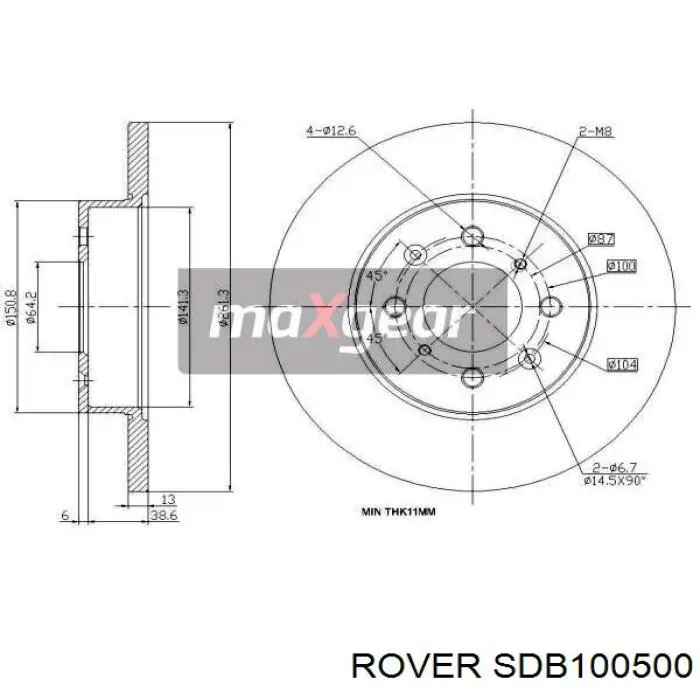 SDB100500 Rover Гальмо дискове переднє