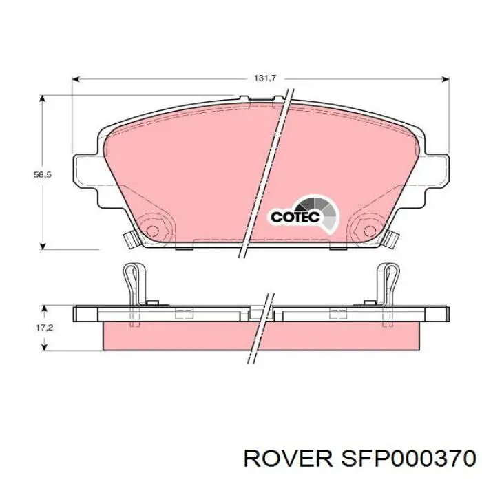 Колодки гальмівні передні, дискові SFP000370 Rover