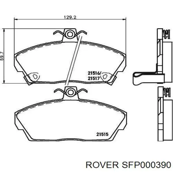 Колодки гальмівні передні, дискові SFP000390 Rover