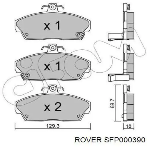 SFP000390 Rover Передні гальмівні колодки