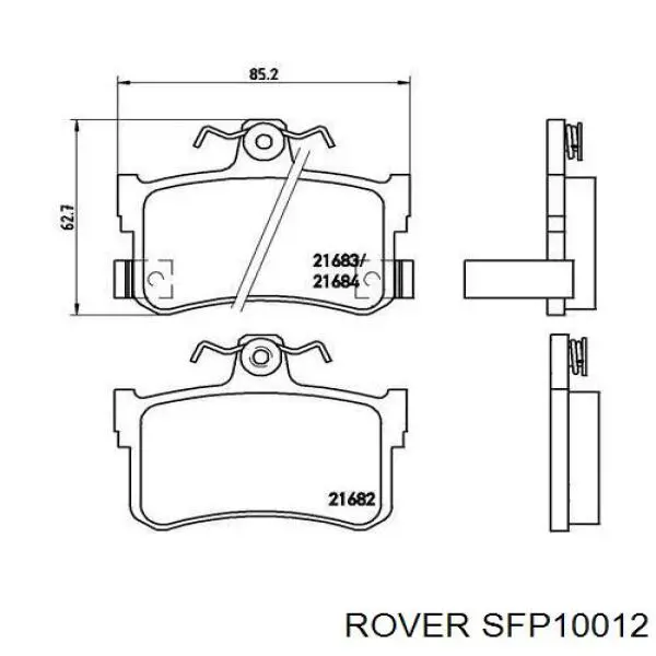 Колодки гальмові задні, дискові SFP10012 Rover