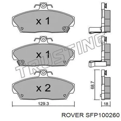 SFP100260 Rover Передні гальмівні колодки