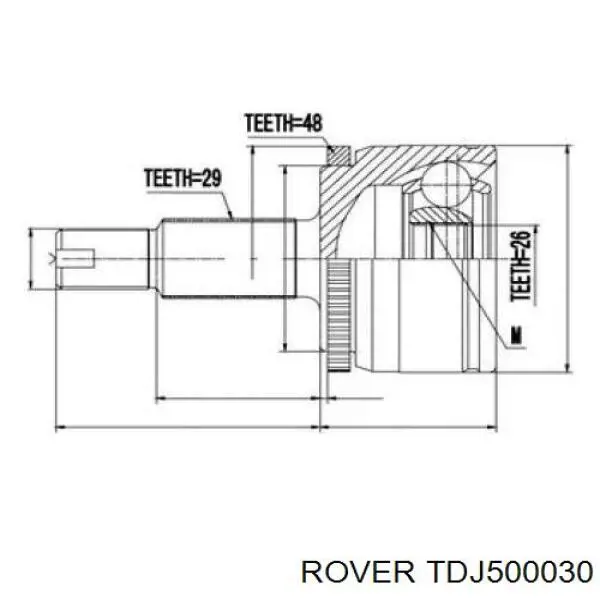 ШРУС зовнішній передній TDJ500030 Rover