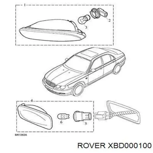 Вказівник повороту правий Rover 75 (RJ) (Ровер 75)