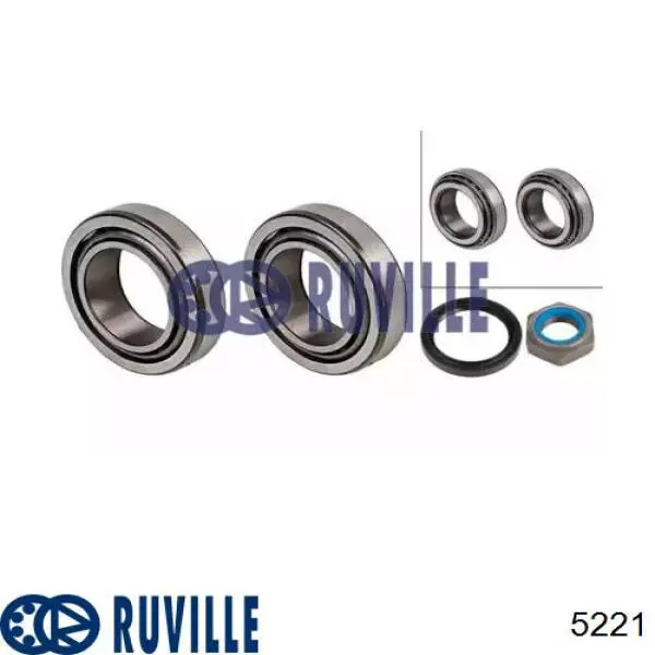Комплект підшипник маточини передньої Ruville 5221 ціна, від 14.76 USD