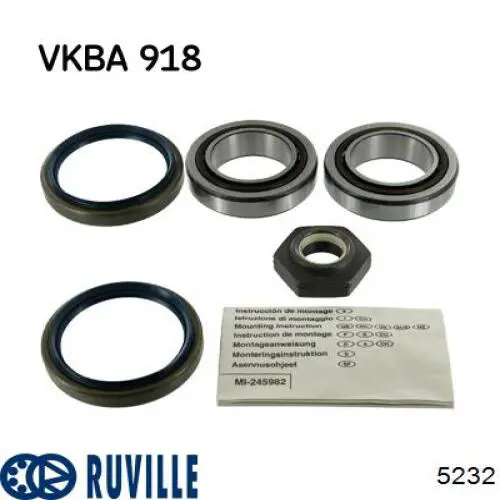 Підшипник задньої ступиці 5232 Ruville