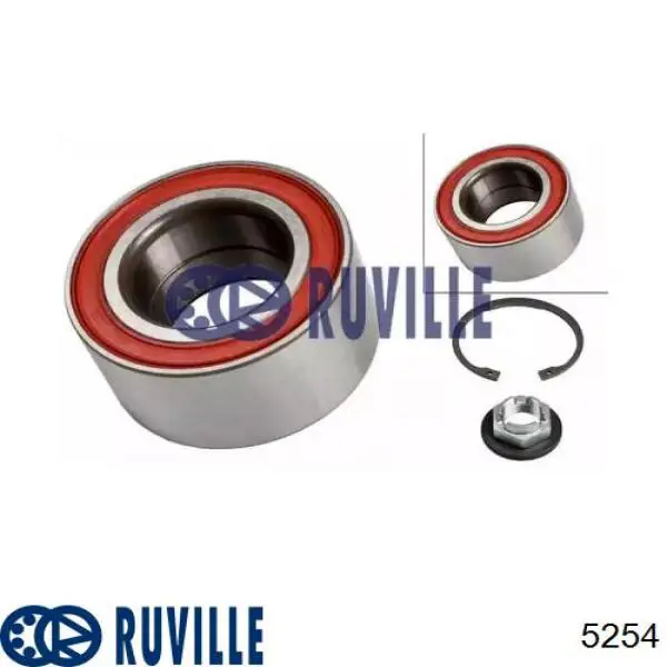Комплект підшипник маточини передньої Ruville 5254 ціна, від 18.14 USD