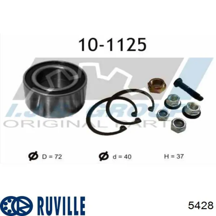 5428 Ruville Підшипник маточини передньої