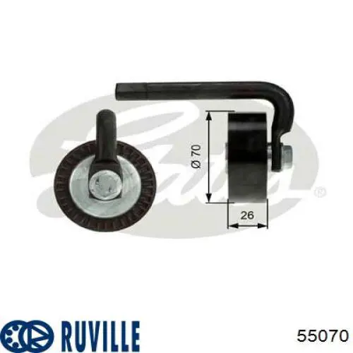 55070 Ruville ролик натягувача приводного ременя