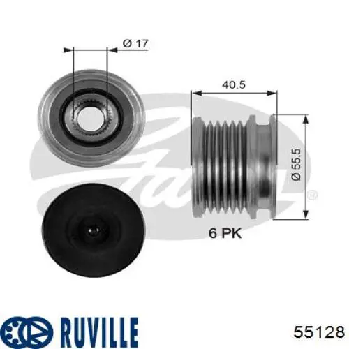 55128 Ruville Обгонна муфта генератора
