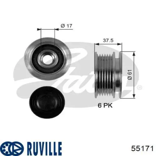 55171 Ruville Обгонна муфта генератора