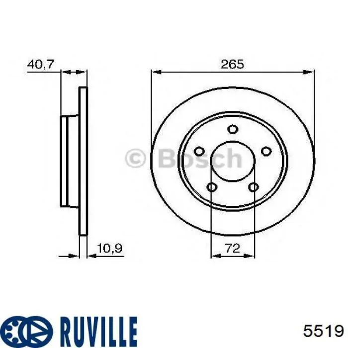 Задній підшипник Ruville 5519
