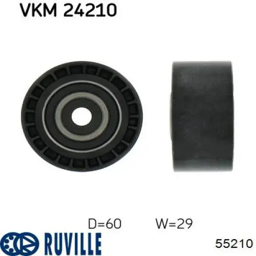 Ролик ременя ГРМ, паразитний Ruville 55210 ціна, від 15.12 USD