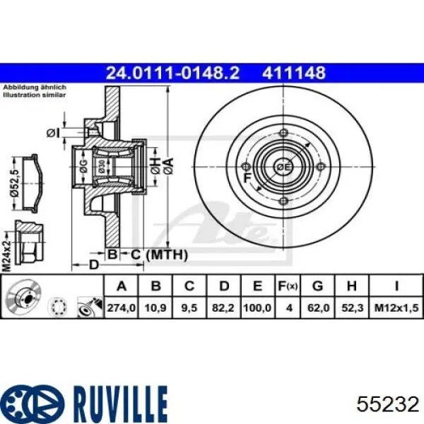 Ролик приводного ременя, паразитний Ruville 55232
