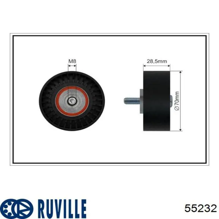 55232 Ruville Ролик приводного ременя, паразитний