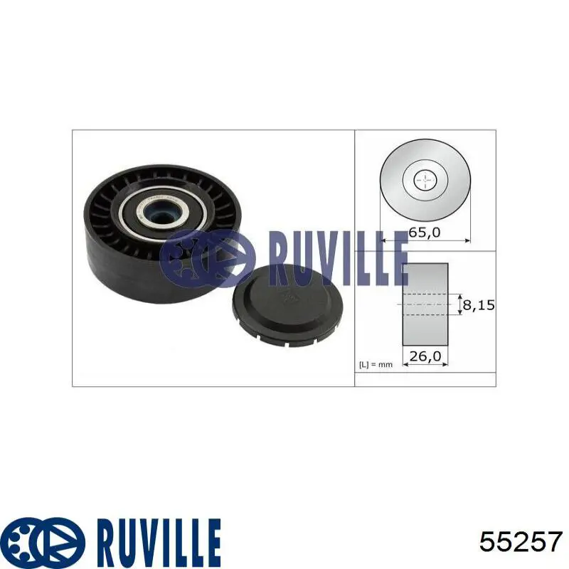 Ролик приводного ременя, паразитний Ruville 55257 ціна, від 12.21 USD