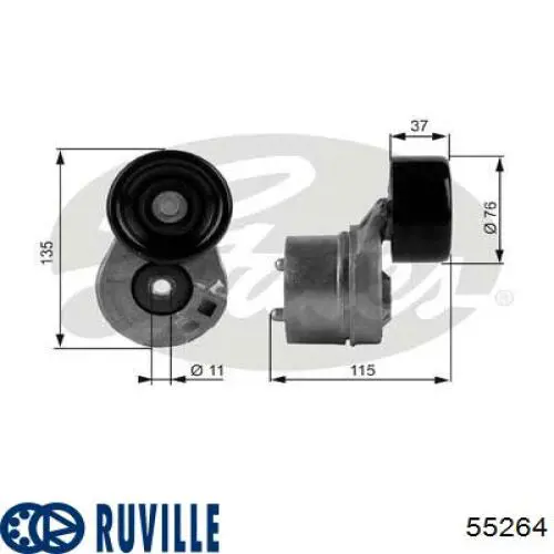 Натягувач приводного ременя 55264 Ruville