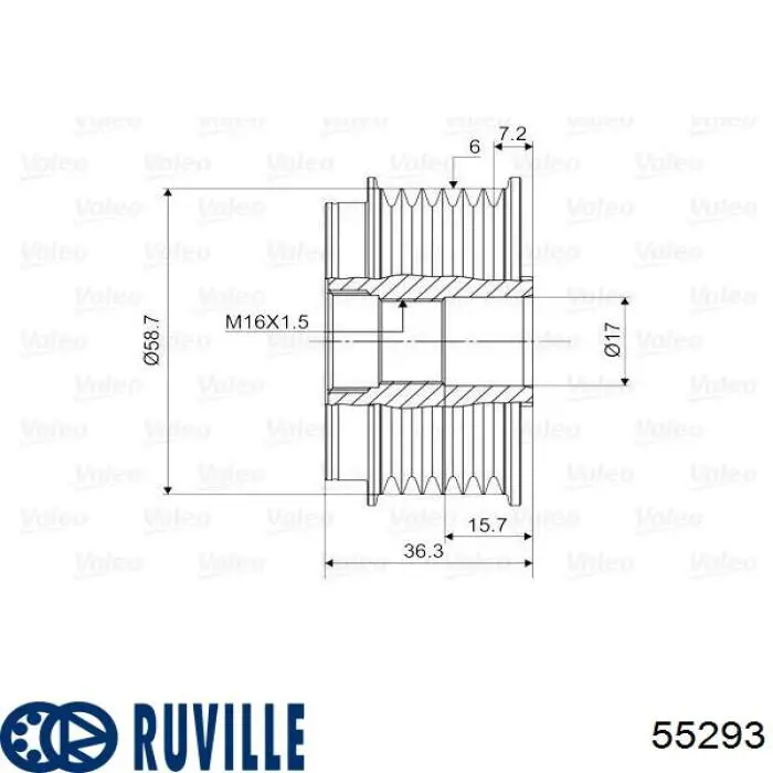 Купити 55293 Ruville Шків генератора