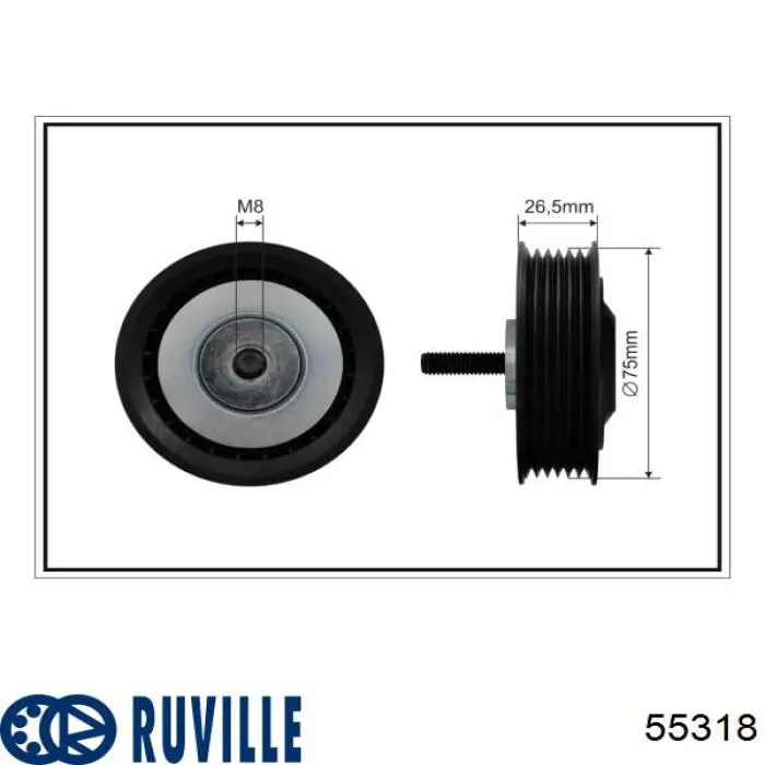55318 Ruville Ролик приводного ременя, паразитний