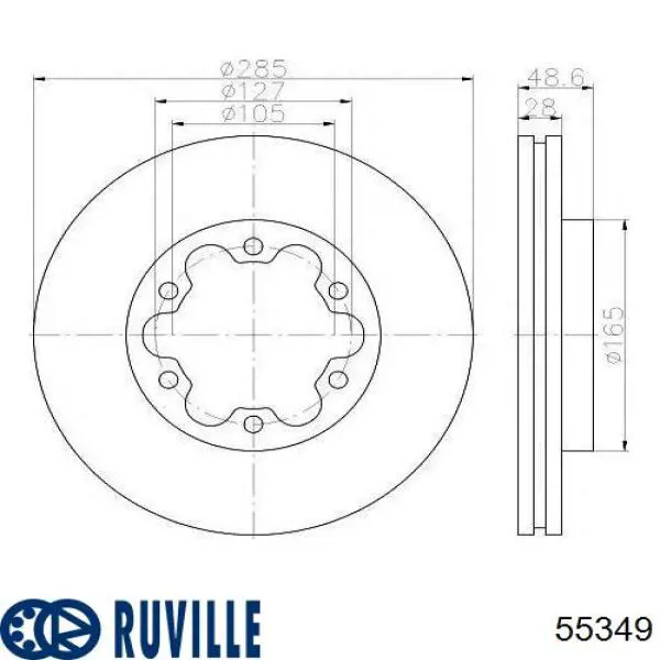 Ролик ременя ГРМ, паразитний 55349 Ruville