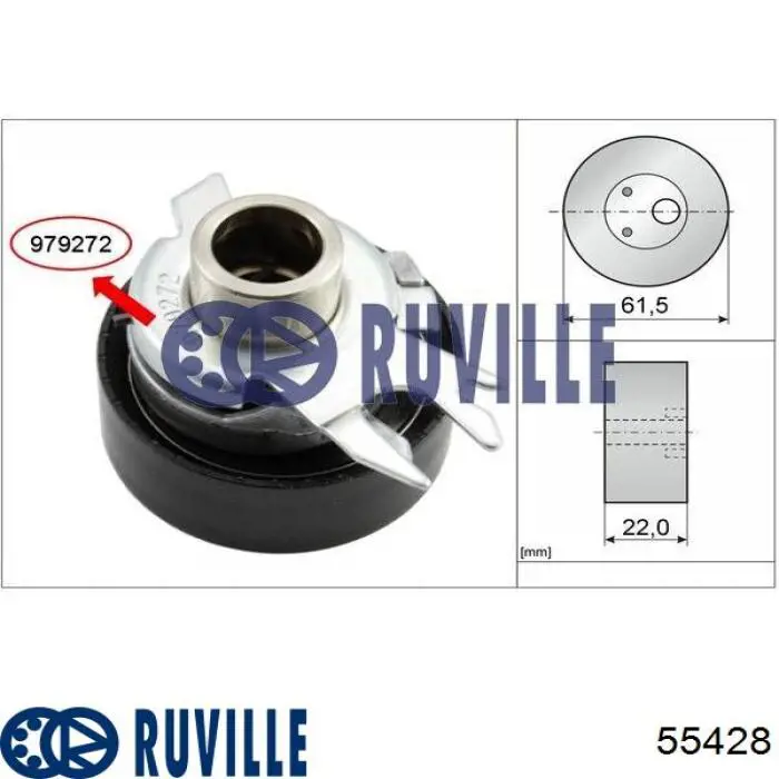 Ролик натягувача ременя ГРМ 55428 Ruville