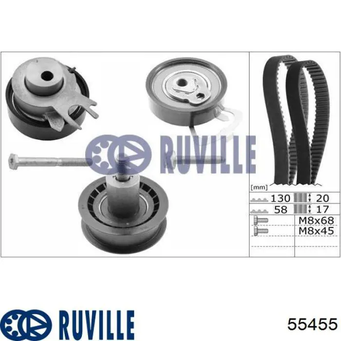 Ролик ременя ГРМ, паразитний Ruville 55455 ціна, від 11.71 USD