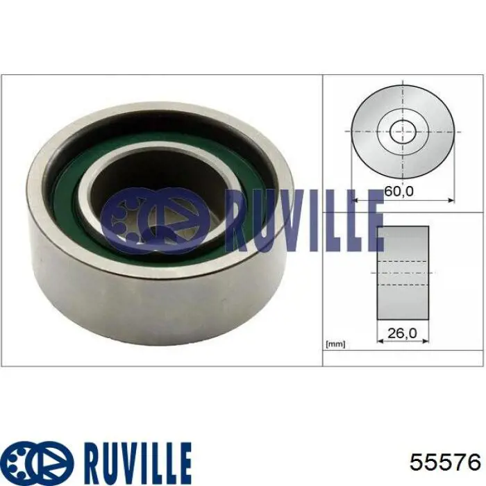 55576 Ruville ролик натягувача приводного ременя
