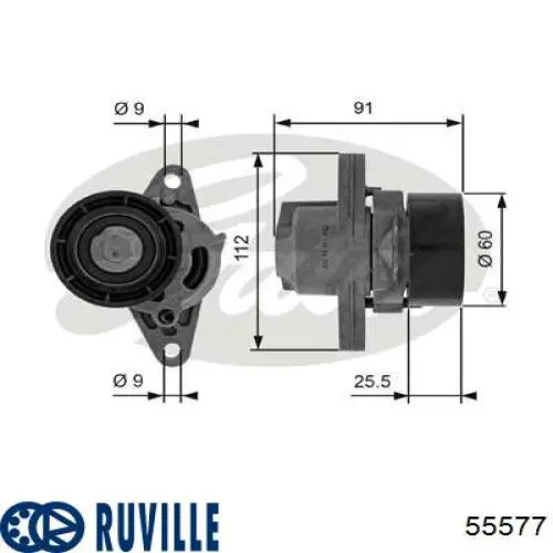 Натягувач приводного ременя Ruville 55577 ціна, від 22.69 USD