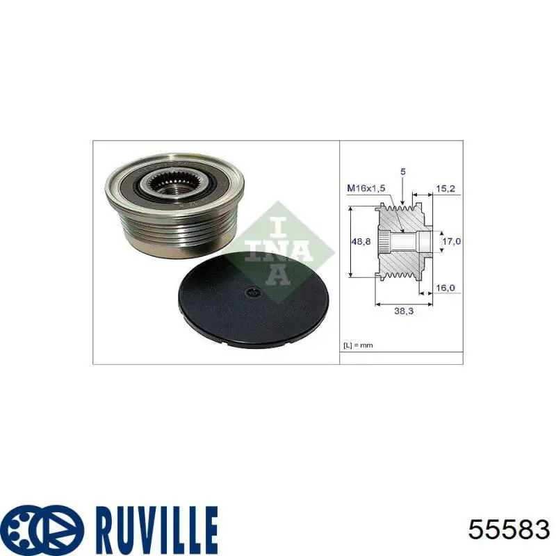 Купити 55583 Ruville Шків генератора