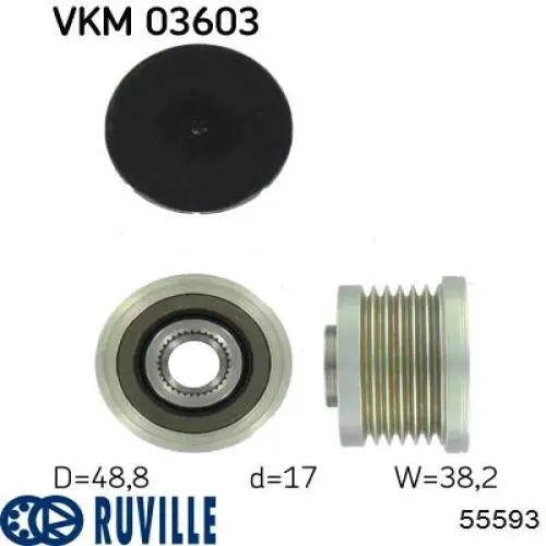 55593 Ruville Обгонна муфта генератора
