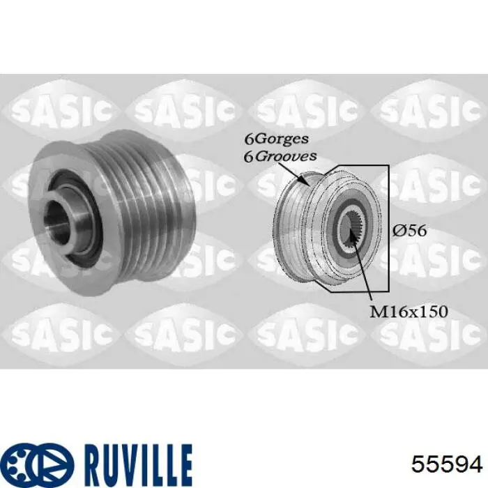 Інерційний шків Ruville 55594 ціна, від 23.70 USD