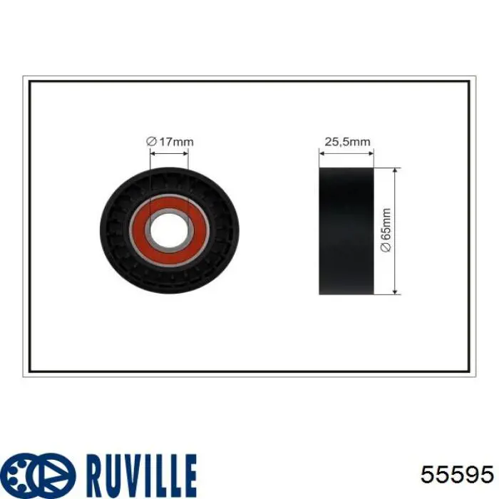 55595 Ruville ролик натягувача приводного ременя