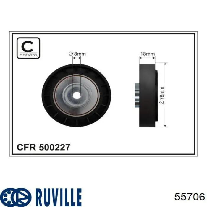 55706 Ruville Ролик приводного ременя, паразитний