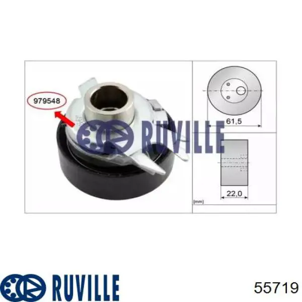Ролик натяжителя ременя газорозподілу Ruville 55719 ціна, від 31.89 USD