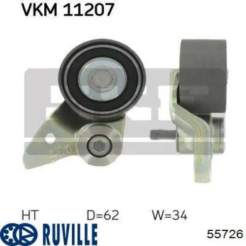 Ролик натяжителя ременя газорозподілу Ruville 55726 ціна, від 52.57 USD